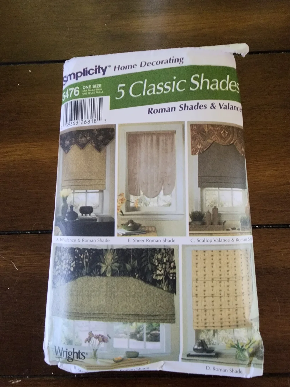 Simplicity Roman Shade Fabric Kit in Beige